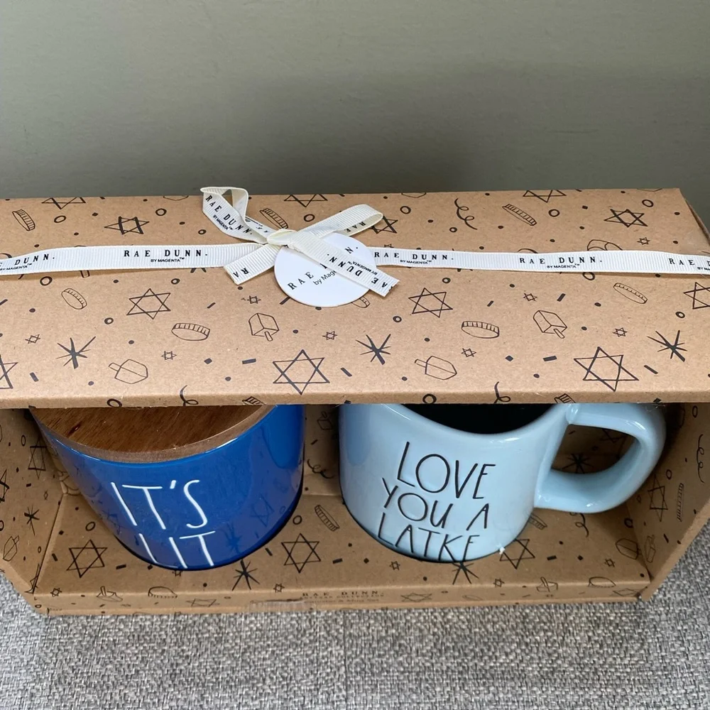 New RAE DUNN 2pc Love You A Latke Mug and Canister Set - Picture 3 of 7